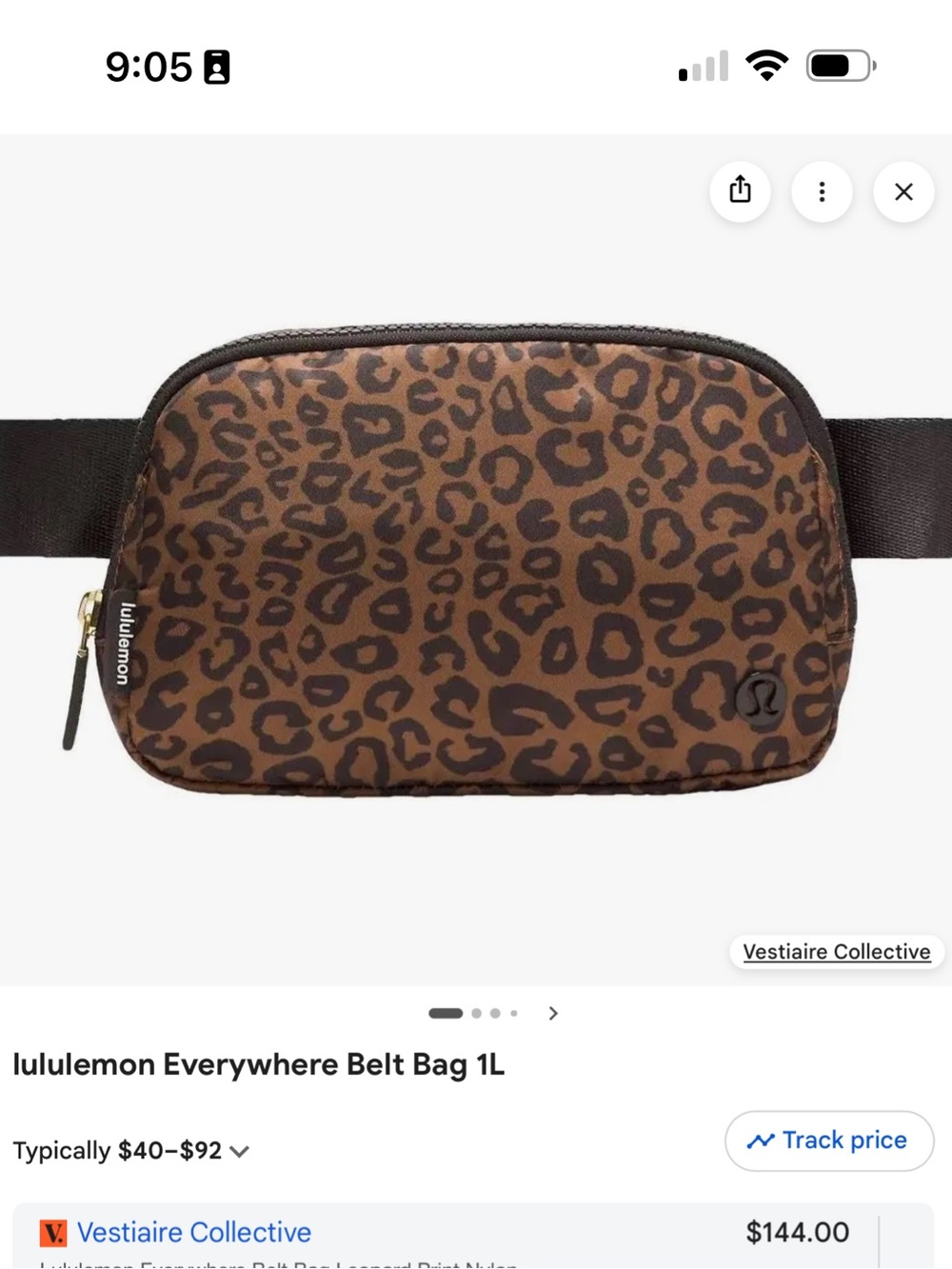 Lululemon everywhere belt bag 1L NWT leopard print